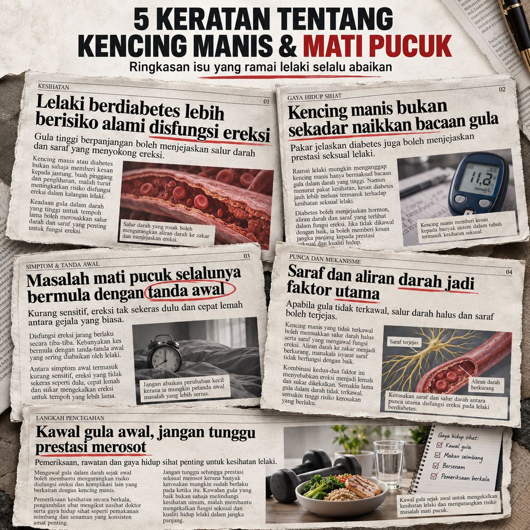 5 keratan tentang kencing manis dan mati pucuk
